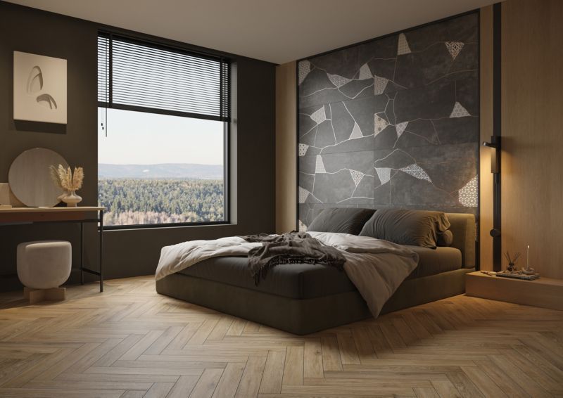 Frostbestandig glaseret porcelænsflise Ezra 60 x 120 cm graphite patchwork 1,44 m²
