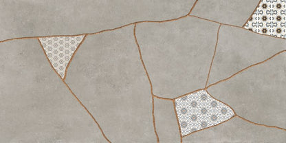 Frostbestandig glaseret porcelænsflise Ezra 60 x 120 cm grå patchwork 1,44 m²