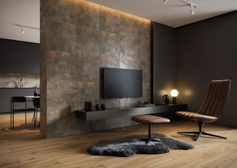Frostsikker glaseret porcelænsflise Gold Concrete 59,8 x 59,8 cm grå 1,07 m²