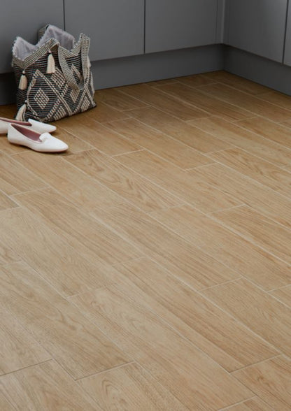 Frostbestandig glasurbelagt porcelænsflise Guigliano GoodHome 18,5 x 59,8 cm beige 1 m²