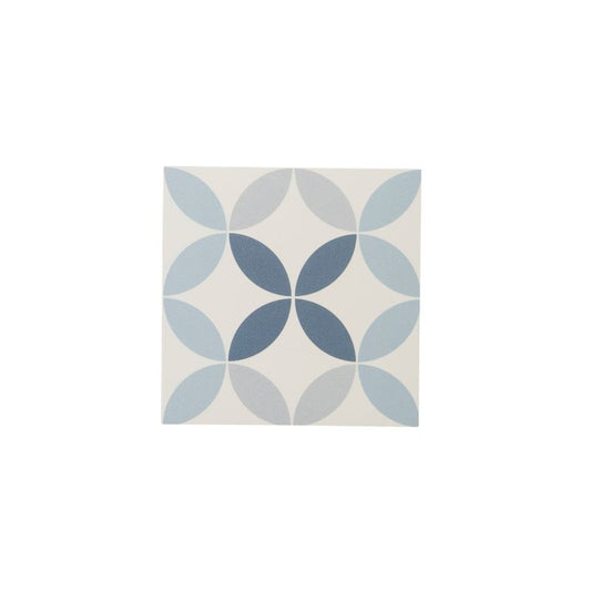 Frostbestandig glaseret porcelænsflise Hydrolic Design 1 Colours 20 x 20 cm cirkel 1 blå 1 m²
