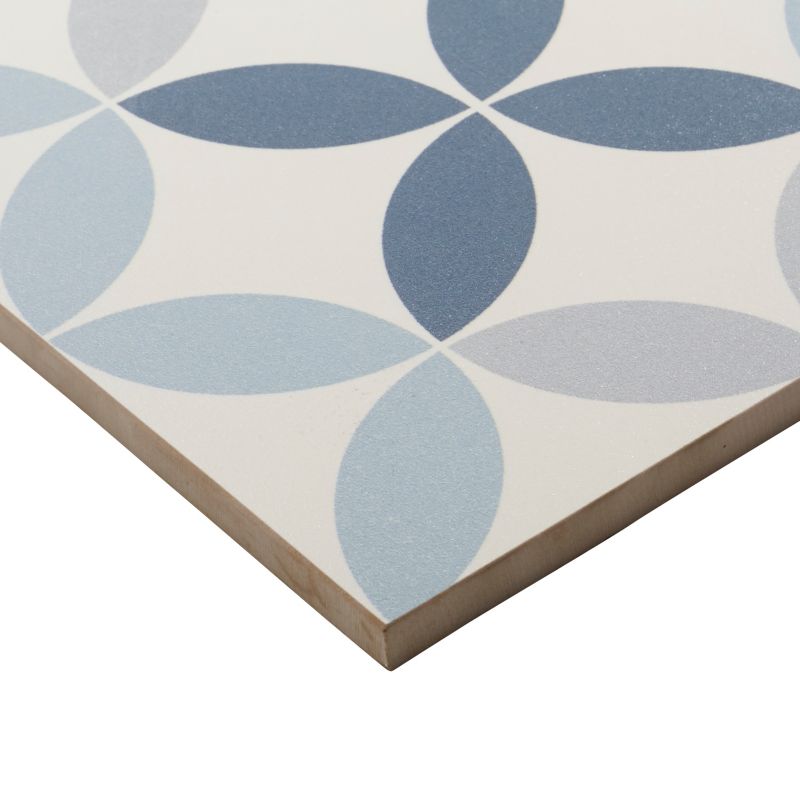 Frostbestandig glaseret porcelænsflise Hydrolic Design 1 Colours 20 x 20 cm cirkel 1 blå 1 m²