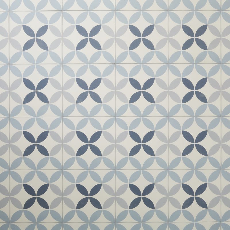 Frostbestandig glaseret porcelænsflise Hydrolic Design 1 Colours 20 x 20 cm cirkel 1 blå 1 m²