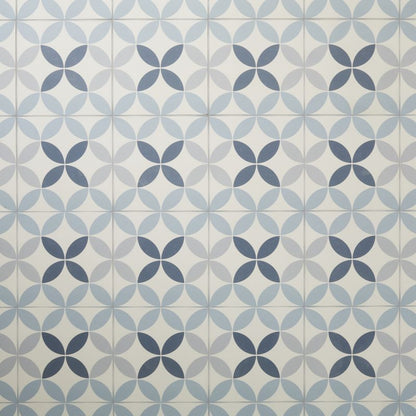 Frostbestandig glaseret porcelænsflise Hydrolic Design 1 Colours 20 x 20 cm cirkel 1 blå 1 m²