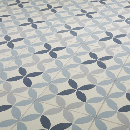 Frostbestandig glaseret porcelænsflise Hydrolic Design 1 Colours 20 x 20 cm cirkel 1 blå 1 m²