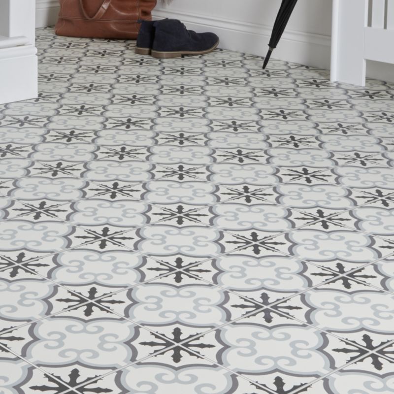 Frostbestandig glaseret porcelænsflise Hydrolic Design 3 Colours 20 x 20 cm b&w flower 1 m²