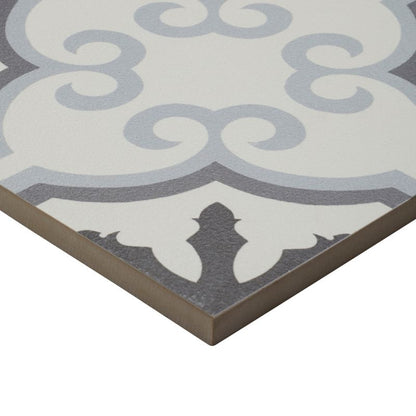 Frostbestandig glaseret porcelænsflise Hydrolic Design 3 Colours 20 x 20 cm b&w flower 1 m²