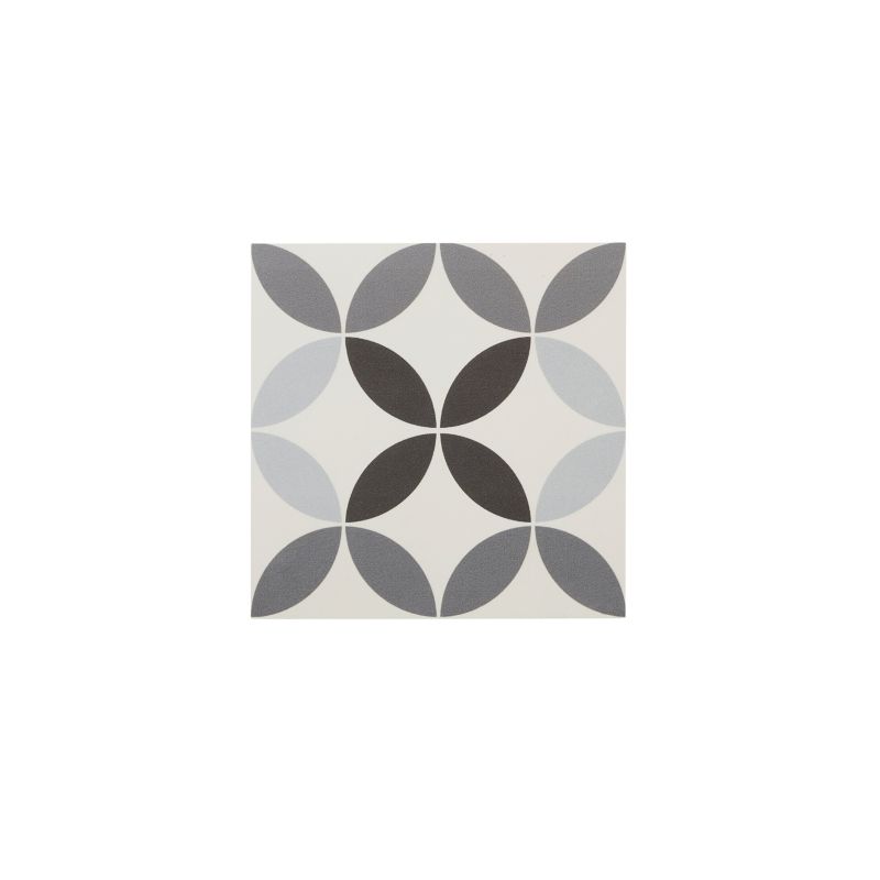 Frostbestandig glasert porcelænsflise Hydrolic Design 4 Colours 20 x 20 cm circle4 b&w 1 m²