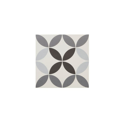 Frostbestandig glasert porcelænsflise Hydrolic Design 4 Colours 20 x 20 cm circle4 b&w 1 m²
