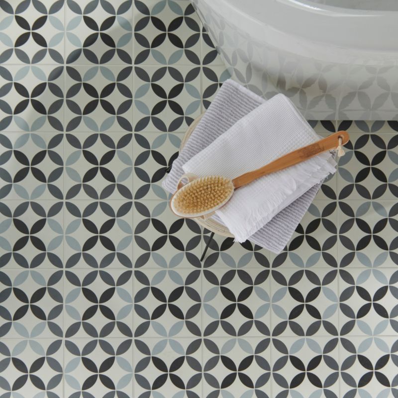 Frostbestandig glasert porcelænsflise Hydrolic Design 4 Colours 20 x 20 cm circle4 b&w 1 m²