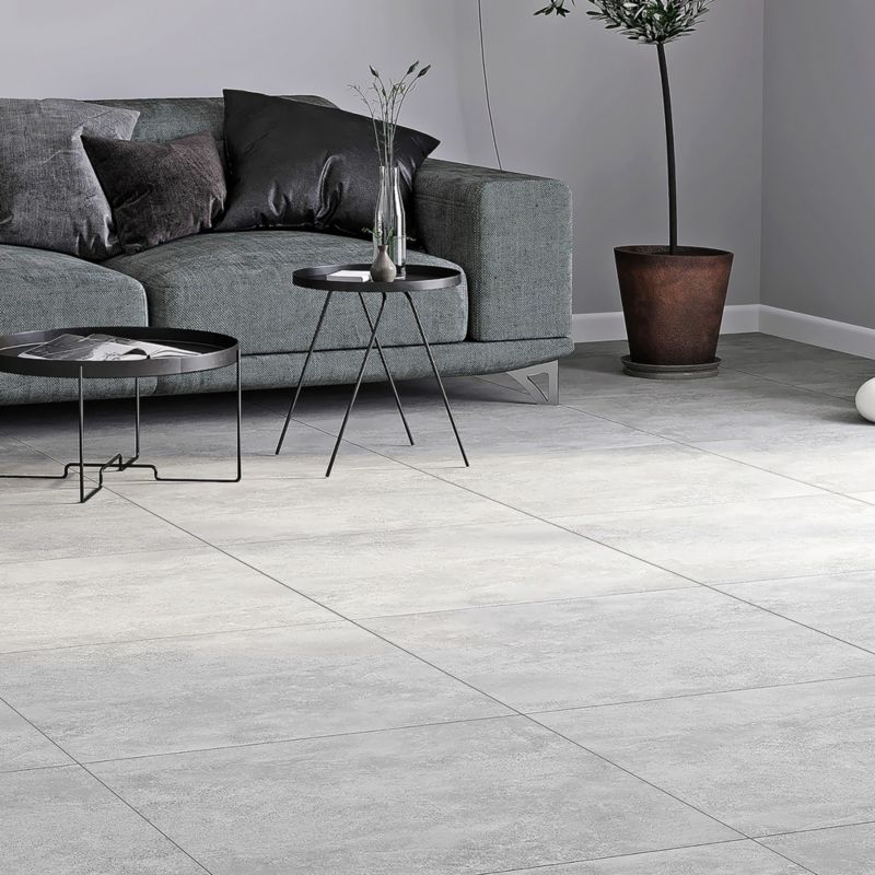 Frostbestandig glaseret klinkegulv Kancoun GoodHome 59,8 x 59,8 cm lys grå 1,07 m²