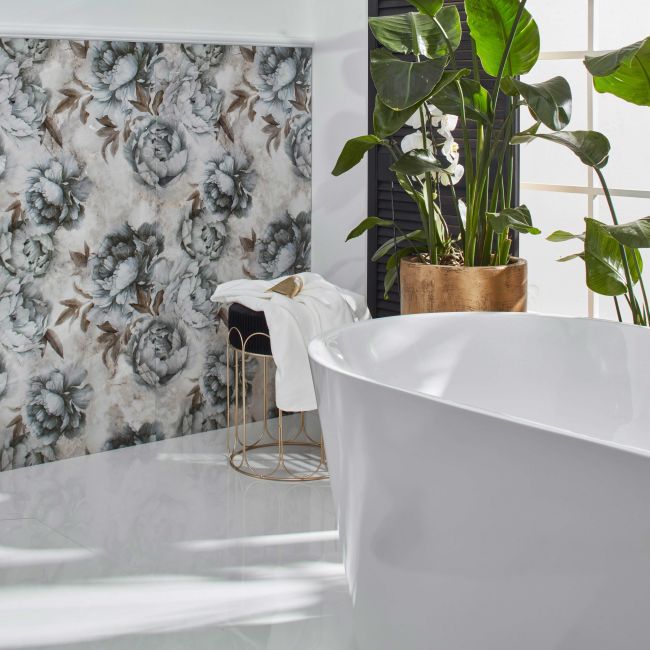 Frostbestandig glasert gres Kaparis 59,7 x 119,7 cm blomst 1,43 m²