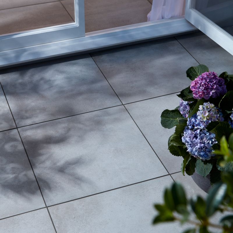 Frostbestandig glaseret klinkegulv Kontai GoodHome 60 x 60 cm grå 1,08 m²