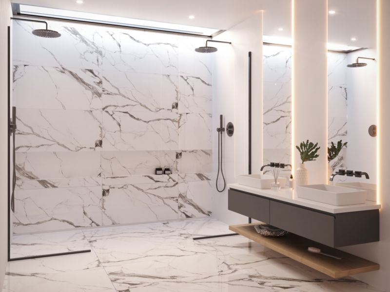 Frostbestandig glaseret Laken Modelo Poler porcelænsflise 60 x 120 cm hvid 2,88 m²