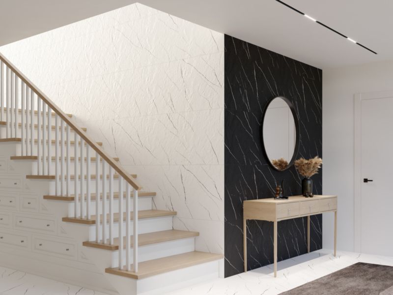 Frostbestandig glaseret porcelænsflise Mavros Slate 60 x 120 cm hvid 1,44 m²