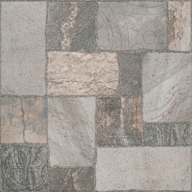Frostbestandig glasurbelagt Midway-gulvflise 42 x 42 cm grå 1,41 m²