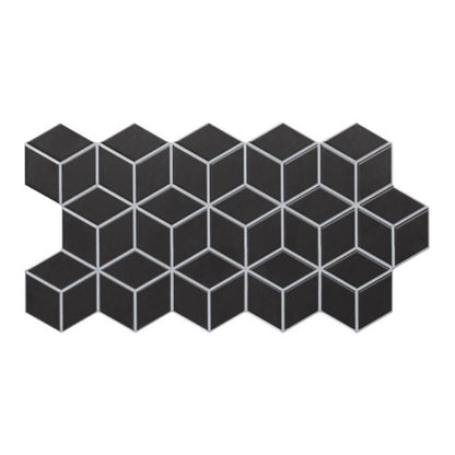 Frostbestandig glaseret Rhombus-gulvflise 26,5 x 51 cm sort 0,95 m²