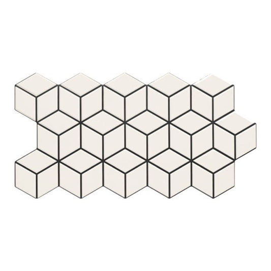Frostbestandig glaseret porcelænsflise Rhombus 26,5 x 51 cm snow 0,95 m²