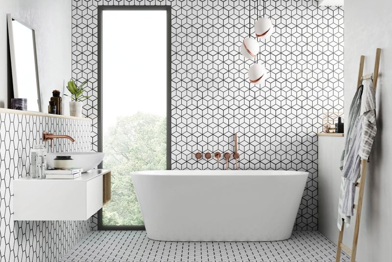 Frostbestandig glaseret porcelænsflise Rhombus 26,5 x 51 cm snow 0,95 m²