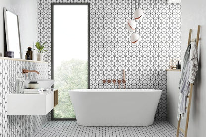 Frostbestandig glaseret porcelænsflise Rhombus 26,5 x 51 cm snow 0,95 m²