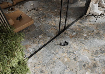Frostbestandig glaseret Sandalo-gulvflise 60 x 60 cm dark, 1,44 m²