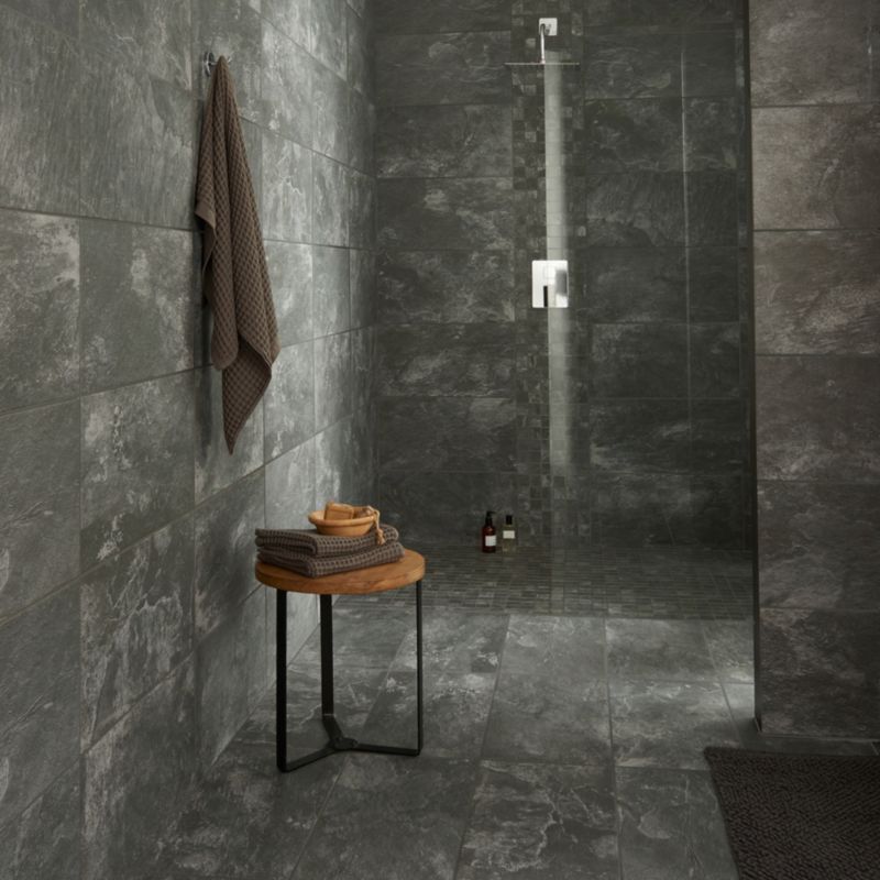 Frostbestandig glaseret porcelænsflise Shaded GoodHome 29,8 x 59,8 cm anthracite 1,24 m²
