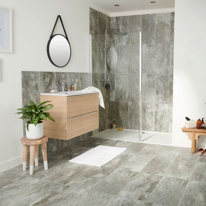 Frostbestandig glasert Shaded GoodHome porcelænsflise 29,8 x 59,8 cm grå 1,24 m²
