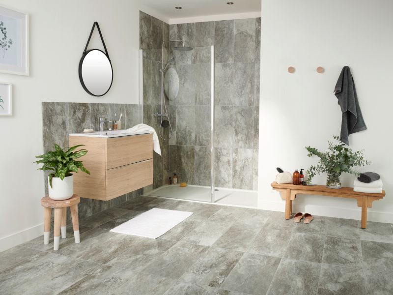Frostbestandig glasert Shaded GoodHome porcelænsflise 29,8 x 59,8 cm grå 1,24 m²