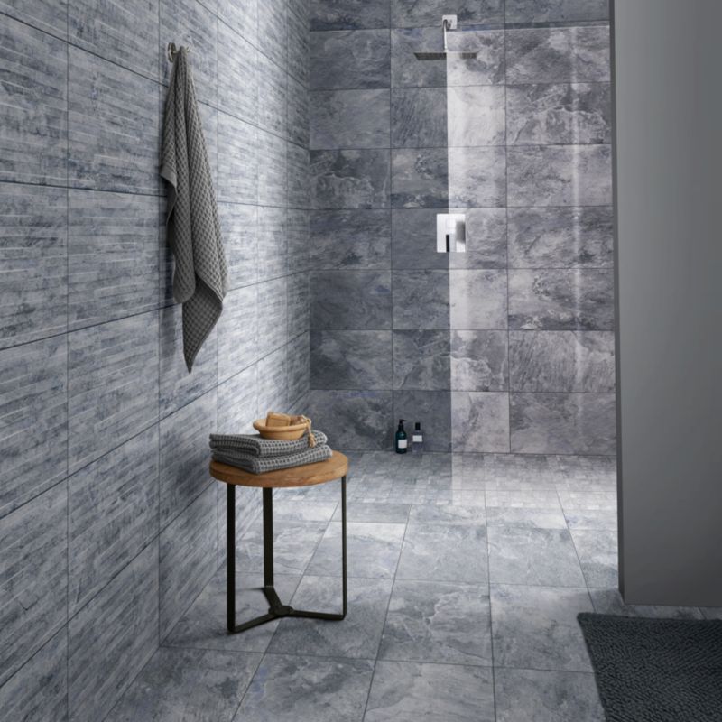 Frostbestandig glasert Shaded GoodHome porcelænsflise 29,8 x 59,8 cm grå 1,24 m²