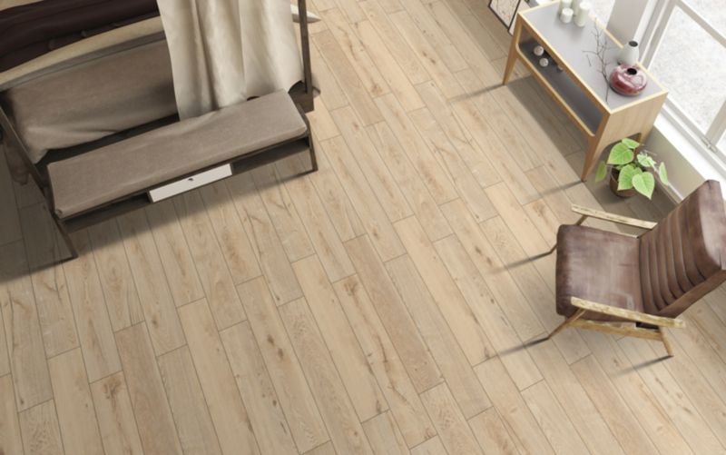 Frostbestandig glasert Siena-gulvflise 20 x 120 cm beige 1,2 m²