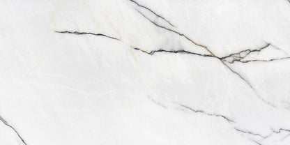 Frostbestandig glasert Statuario Slim-gulvflise 60 x 120 cm hvid 2,88 m²