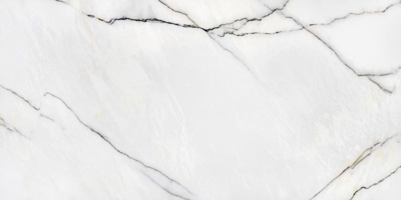 Frostbestandig glasert Statuario Slim-gulvflise 60 x 120 cm hvid 2,88 m²