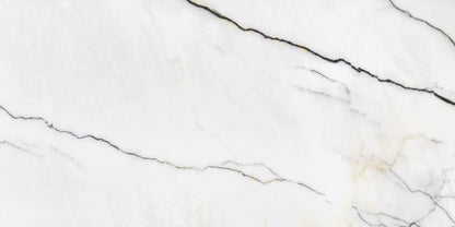 Frostbestandig glasert Statuario Slim-gulvflise 60 x 120 cm hvid 2,88 m²