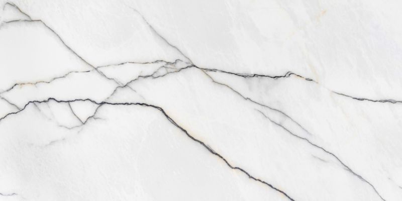 Frostbestandig glasert Statuario Slim-gulvflise 60 x 120 cm hvid 2,88 m²