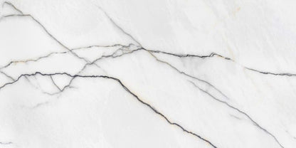 Frostbestandig glasert Statuario Slim-gulvflise 60 x 120 cm hvid 2,88 m²