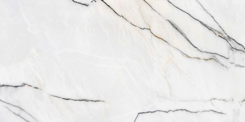 Frostbestandig glasert Statuario Slim-gulvflise 60 x 120 cm hvid 2,88 m²