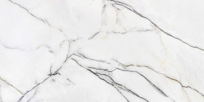 Frostbestandig glasert Statuario Slim-gulvflise 60 x 120 cm hvid 2,88 m²