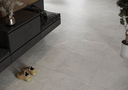 Frostbestandig glaseret porcelænsflise Tanger 60 x 60 cm lys grå 1,44 m²