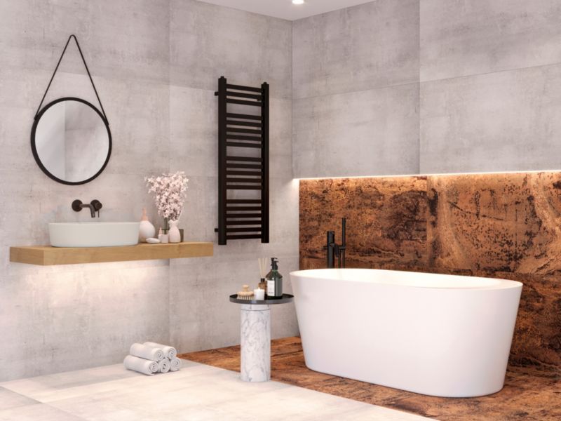 Frostbestandig glaseret Vulcanum Slim porcelænsflise 60 x 120 cm sølv 2,88 m²