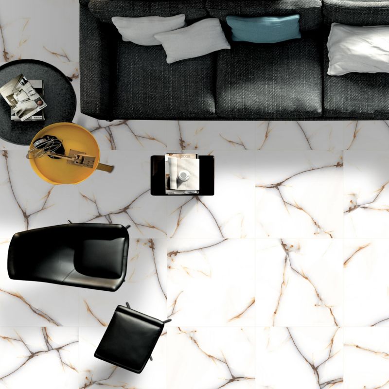Frostbestandig Onix-gulvflise 60 x 60 cm White Lapatto