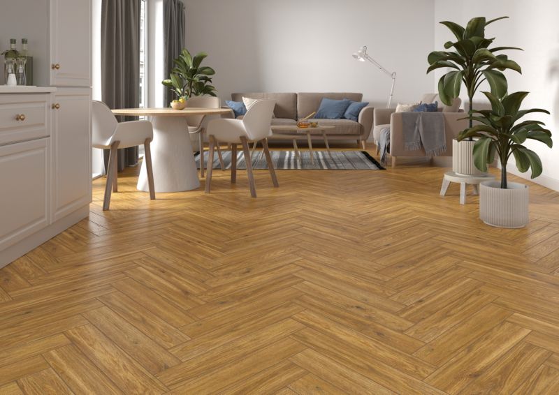 Noelwood glaseret porcelænsflise 11 x 60 cm i honningfarve 0,72 m²