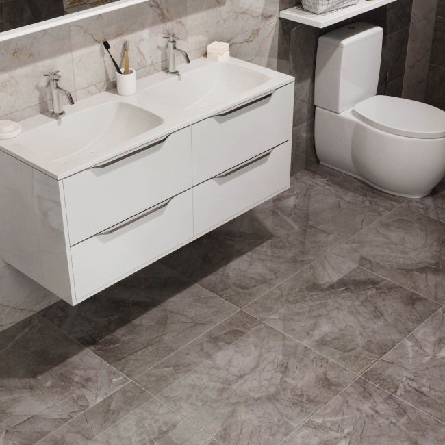 Poleret gres Sintelo Ceramstic 60 x 60 cm mørk 1,44 m² 25 kg