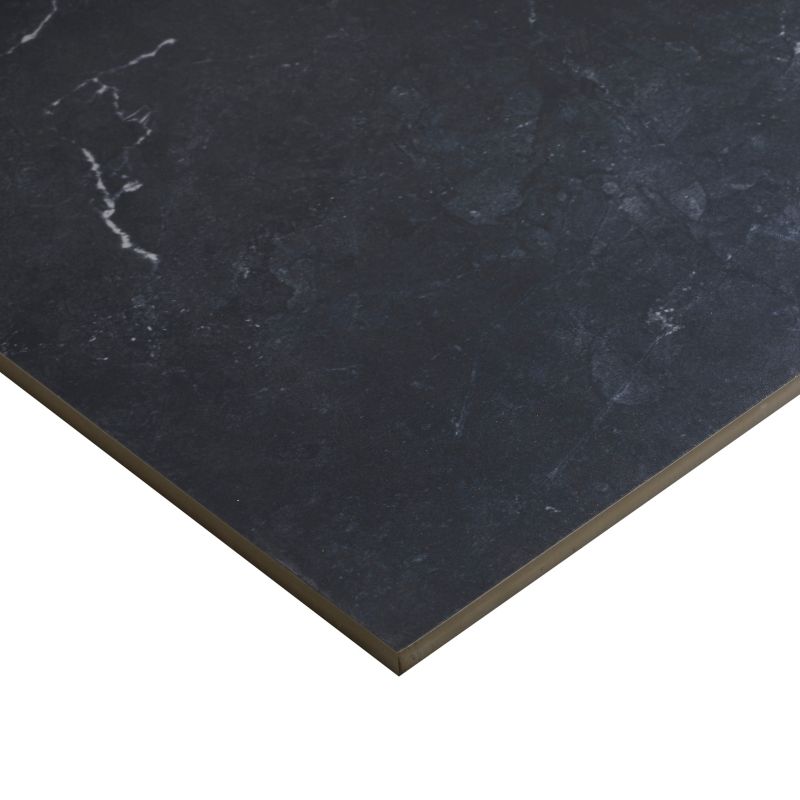 Poleret glaseret porcelænsflise Ultimate Marble GoodHome 59,5 x 59,5 cm sort 1,06 m²
