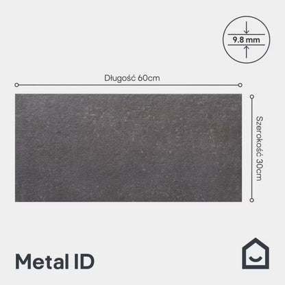 Gresklinke Metal Id 30x60 cm Antracit 1,08 m²
