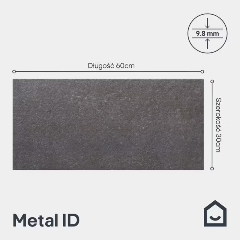 Gresklinke Metal Id 30x60 cm Antracit 1,08 m²