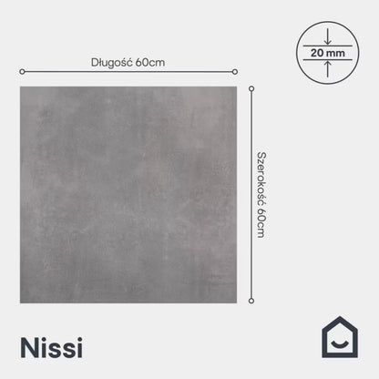 Gresklinke Nissi 60x60 cm 0,72 m²