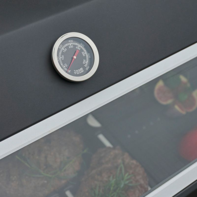 Gasgrill 4 Brændere med Glasrude Sort