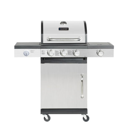 Blaupunkt gasgrill med 3 brændere og 1 sidebrænder, støbejernsrist GG301, 1 stk.
