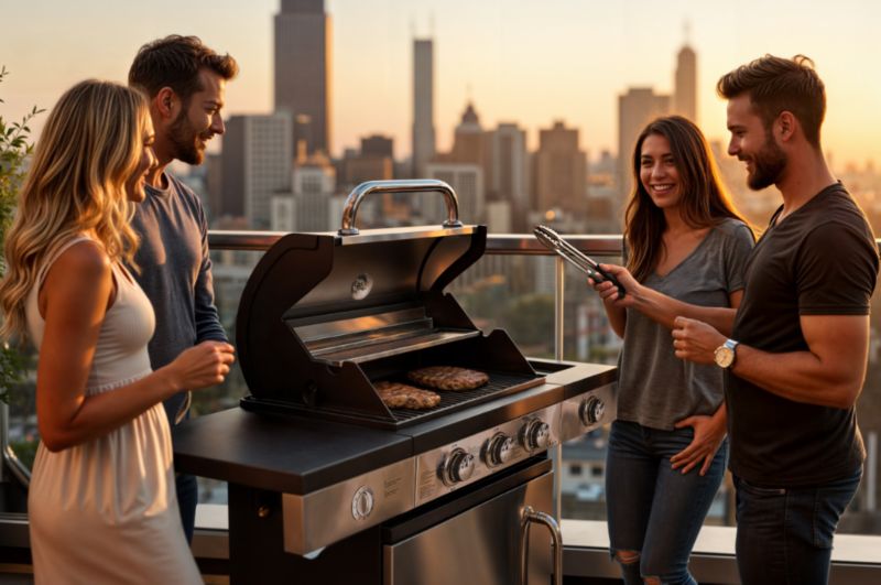 Blaupunkt gasgrill med 3 brændere og 1 sidebrænder, støbejernsrist GG301, 1 stk.