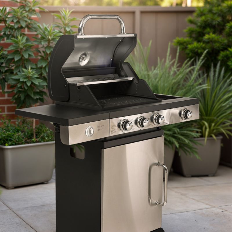 Blaupunkt gasgrill med 3 brændere og 1 sidebrænder, støbejernsrist GG301, 1 stk.